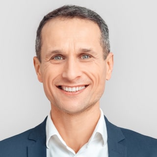 Smiling middle aged man